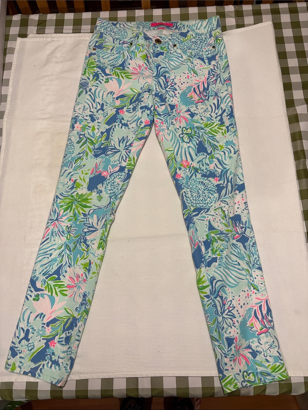 Lilly Pulitzer South Ocean skinny jeans Lion Around print